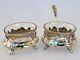 Superb Antique Pair Of Salt Cellars In Solid Silver Art Nouveau Charles Murat