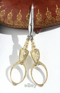 Scissors Embroidery Sewing Gilt Silver Casket Old Embroiderer Scissors