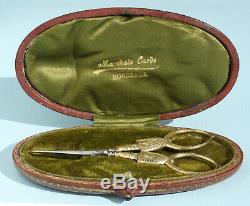 Scissors Embroidery Sewing Gilt Silver Casket Old Embroiderer Scissors