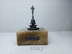Sculpture Fountain of Canaletes Barcelona in solid silver 915 sterling silver ancient