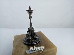 Sculpture Fountain of Canaletes Barcelona in solid silver 915 sterling silver ancient