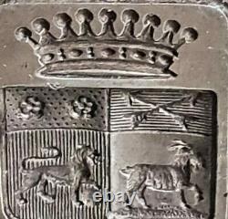Seal Stamp / Arms / Crown. Old Silver Punch. Count XVIII Century