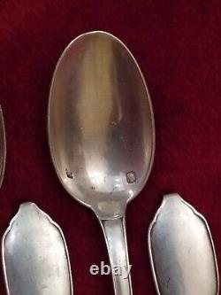 Series of 10 Solid Silver Mocha Spoons with Old Minerve Hallmark