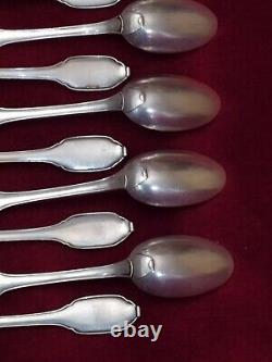 Series of 10 Solid Silver Mocha Spoons with Old Minerve Hallmark