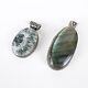 Set Of 2 Ancient Solid Silver 925 Pendants With Seraphinite And Labradorite