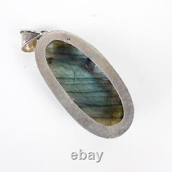 Set of 2 Ancient Solid Silver 925 Pendants with Seraphinite and Labradorite