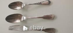 Set of 2 Antique Silver 950 Solid Silver Spoons + 1 Fork Hallmarked