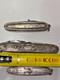 Set Of 3 Antique Folding Pocket Knives In Solid Silver &ndash; Floral Decoration, 83.84 G