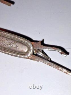 Set of 3 Antique Folding Pocket Knives in Solid Silver – Floral Decoration, 83.84 g