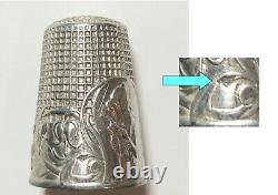 Sewing Dé Ancien Couture, Embroiderer Argent Massif French Silver Thimble