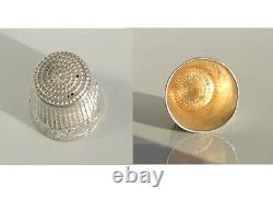 Sewing Dé Ancien Couture, Embroiderer Argent Massif French Silver Thimble