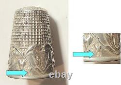 Sewing Dé Ancien Couture, Embroiderer Argent Massif French Silver Thimble