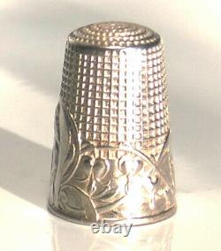 Sewing Dé Ancien Couture, Embroiderer Argent Massif French Silver Thimble