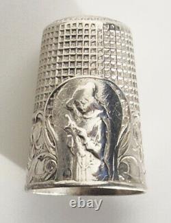 Sewing Dé Ancien Couture, Embroiderer Argent Massif French Silver Thimble