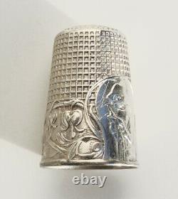 Sewing Dé Ancien Couture, Embroiderer Argent Massif French Silver Thimble