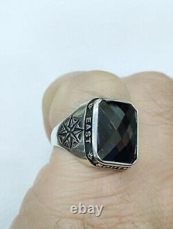 Signet Ring Antique Men in Solid Silver 925 Jewelry Ring Size 65