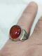 Signet Ring For Men Antique Solid Silver 925 With Agate Stone Jewelry Size 63