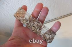 Silver Bracelet, 900 Silver, Beautiful Vintage Solid Bracelet, Handmade