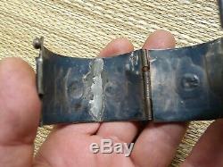 Silver Bracelet Old Coral Email Morocco Moroccan Berber Antique Silver Bangle