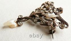 Silver Brooch Solid Rhinestone Silver Silver Bijou Ancien Around 1900 Silver During