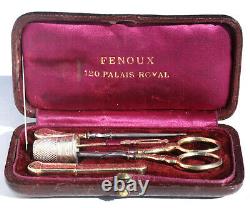 Silver Gilt Old Sewing Kits Embroidery Scissors Case Royal Palace