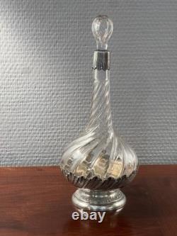 Silver Mounted Liqueur Carafe with Minerva Mark / Antique Silverware