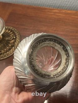 Silver Mounted Liqueur Carafe with Minerva Mark / Antique Silverware