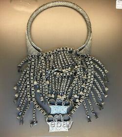 Silver Necklace Ethnie Hmong Miao Laos Weight 1222 Grams Ancient Antique