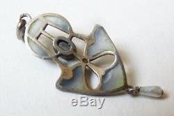 Silver Pendant Plique A Day Signed Jewel Old Necklace
