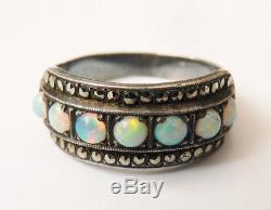 Silver Ring And Opal Opals Antique Jewel Silver Ring