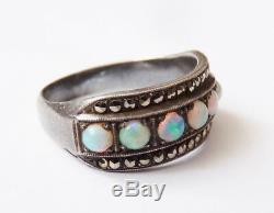 Silver Ring And Opal Opals Antique Jewel Silver Ring