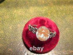 Silver Ring Old Set With A Saphiret Rare Jewel 1870-1900