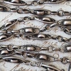 Silver Sautoir XIXth Century Antique Long Necklace 140 cm