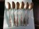 Small Solid Silver Spoons, 6 Antique, Minerva Hallmark, Hollow Back, Gilded Silver<br/>