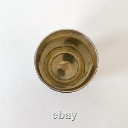 Small antique Russian silver niello and vermeil vodka cup from the 19th century