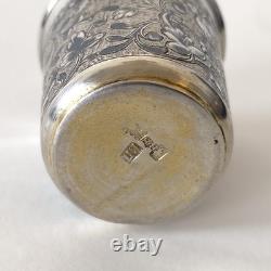 Small antique Russian silver niello and vermeil vodka cup from the 19th century