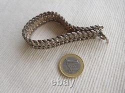 Solid Silver Swan Bracelet 67 Grams 19 Cms Woven Ribbon GB17