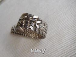 Solid Silver Swan Bracelet 67 Grams 19 Cms Woven Ribbon GB17
