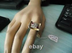 Solid Silver Tank Ring 11 Grams Size 53 Old Minerva