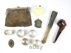 Solid silver, antique, Minerva hallmark, Art Deco period, vintage objects lot