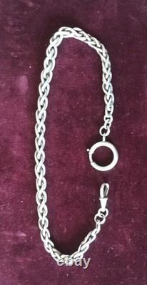 Solid silver antique watch chain