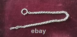 Solid silver antique watch chain