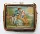 Solid Silver Brooch With Miniature Painting, Antique Jewelry