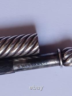 Solid silver lot, antique pencil holder, S. Mordan & Co., O. Roty medal, knife