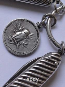 Solid silver lot, antique pencil holder, S. Mordan & Co., O. Roty medal, knife