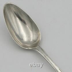 Solid silver spoon from the 18th century, Liège, Belgium, engraved. Antique silverware.