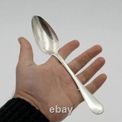 Solid silver spoon from the 18th century, Liège, Belgium, engraved. Antique silverware.
