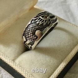 Splendid Ancient Scissor Dragon Ring, The Eye Ruby, Silver Massive