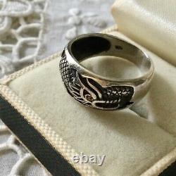 Splendid Ancient Scissor Dragon Ring, The Eye Ruby, Silver Massive