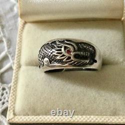 Splendid Ancient Scissor Dragon Ring, The Eye Ruby, Silver Massive